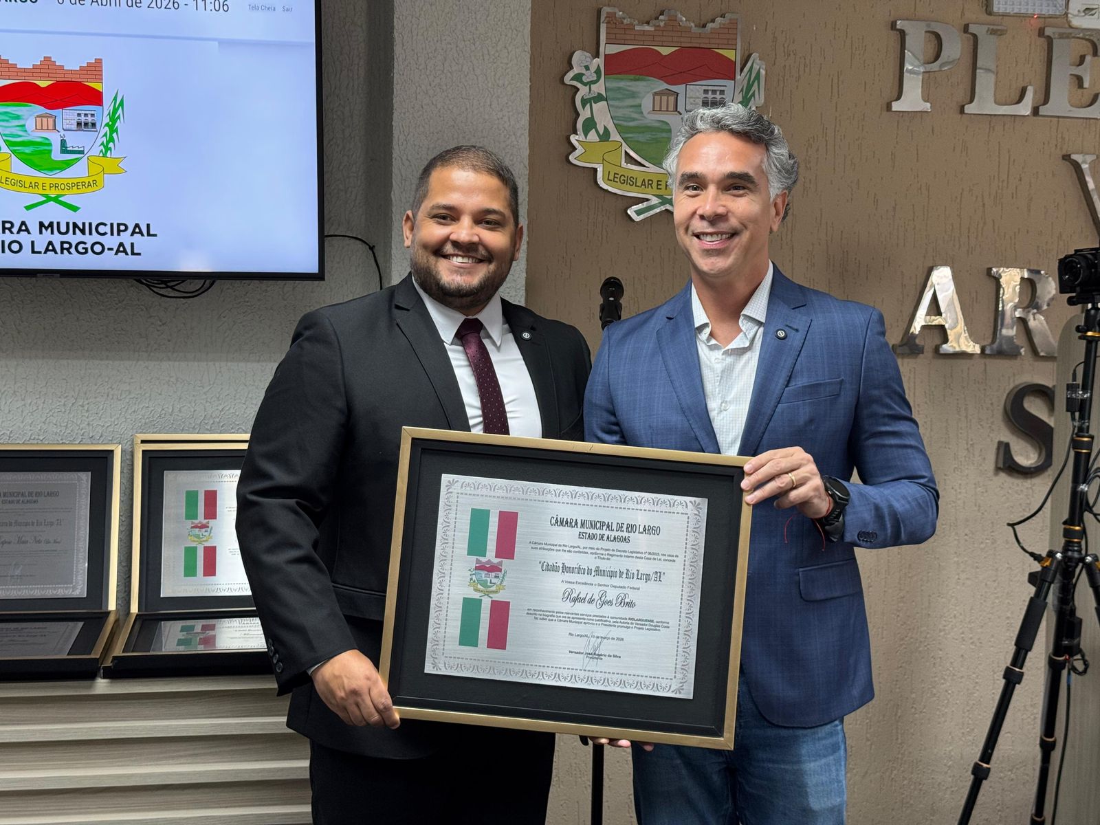 Rafael Brito é homenageado com título de cidadão honorário de Rio Largo